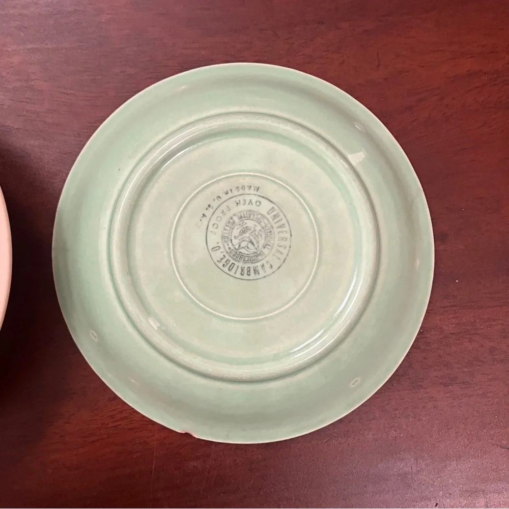 Set of 2 Vintage Cambridge Universal 5.25” Pastel Pink & Green Berry Bowls